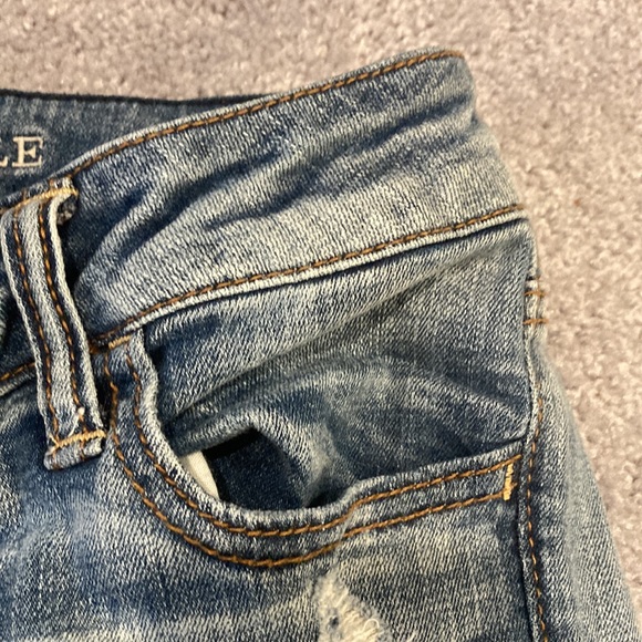 American Eagle High-Rise cropped distressed jegging style jeans 👖 size 4 - Picture 8 of 16
